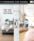 Passage Door Knob For Hall And Closet Doors In Satin Nickel Non Locking Interior Round Door Handle Colonial Finish No Fuss Install