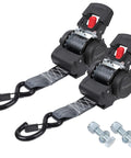 Beefy Heavy Duty Retractable Ratchet Strap Set 2 Inch By 6 Feet 2 Pack Bolt On Tie Downs For Trailers Boats Jet Skis And Motorcycles 3300 Lbs Break Strength Safe Quick Release Hauling