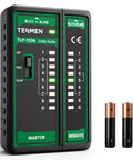 Pro Grade TLP-123A Network Cable Tester For RJ45 RJ11 Ethernet Cables CAT5 to CAT7 UTP and STP, Handy LAN and TEL Continuity Checker For Quick Troubleshooting, Wire Mapping, Shorts, Opens, Miswires, Shield Status. Master and remote units with batteries.