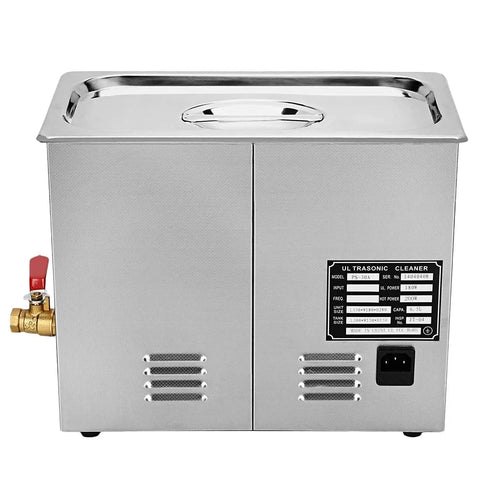 Professional 6 Liter Commercial Ultrasonic Cleaner 40Khz for Parts Restoration, showing stainless steel body and faucet.
