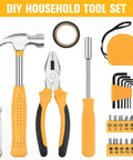 24 Piece Mini Tool Kit With Storage Box For Home DIY Office And Garage Yellow Ready To Roll Compact Hand Tool Set