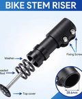 Adjustable Bike Stem Riser Extender for 31.8mm Handlebars, 28.6mm Forks, detailed view showing washer, screws, and components