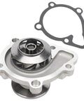 Heavy Duty Electric Water Pump Kit With Seal Gasket Straight Bolt On Cooling Swap For Chrysler 200, showing silver electric pump and gasket.
