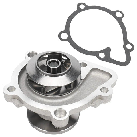 Heavy Duty Electric Water Pump Kit With Seal Gasket Straight Bolt On Cooling Swap For Chrysler 200, showing silver electric pump and gasket.