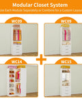 Sleek White Corner Closet System With Nine Wooden Drawers And Adjustable Shelves For Spacious Walk In Storage Organizer Featuring Heavy Duty Hanging Rods And Zero Hassle Organization modular layout with multiple sections for versatile organization.