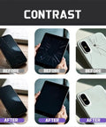 Before and after images showing effects of Pro Grade Glass Repair Kit With Precision Applicator 10ml Clear Resin Restorer For Cracks And Scratches Scratch Remover For Phone Screens Watches And Home Glass Easy Application Quick Dry Finish on devices.