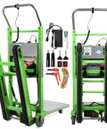 Heavy Duty Electric Stair Climbing Dolly With 1250W Motor And 900 Lb Load Capacity, showing telescopic handle and foldable design.