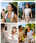Rechargeable Handheld USB Fan With 5 Speeds For On The Go Personal Cooling Breeze Foldable Battery Operated Travel Fan For Home Office And Outdoors Use High Speed 13550 RPM Pink in various settings