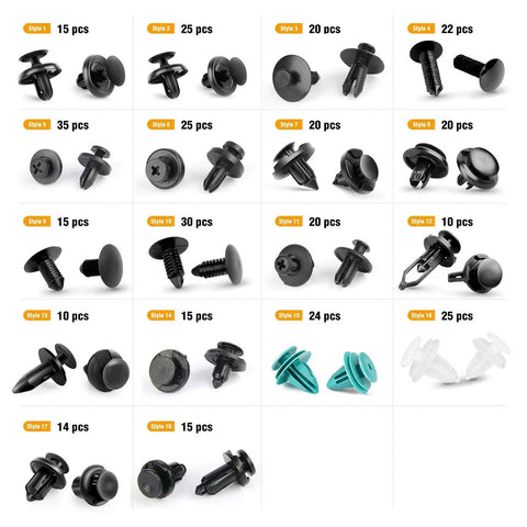 18 Size Push Bumper Fastener Rivet Clips Kit For Cars With 18 Most Popular Sizes Universal Auto Push Pin Rivets Set Layout