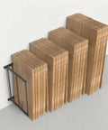 Hella Sturdy Portable Carton Storage Rack Cardboard Box Organizer With No Sweat Assembly For Art Canvases Mobile Flat File Cart Game Changer Steel Frame Home Warehouse Space Saver holding stacked cardboard boxes.