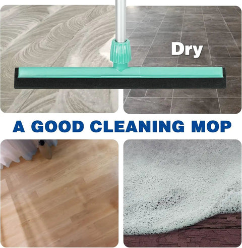 Light Duty Floor Squeegee With 43 Inch Adjustable Aluminum Handle For No Sweat Cleanups On Wet Floors In Home Garage Courtyard Shower Bathroom Marble And Tile Surfaces shown drying various floor types.