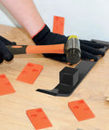 Beefy Pro Grade 4 In 1 Laminate And Vinyl Flooring Installation Kit with heavy tapping block, pull bar, spacers, rubber mallet