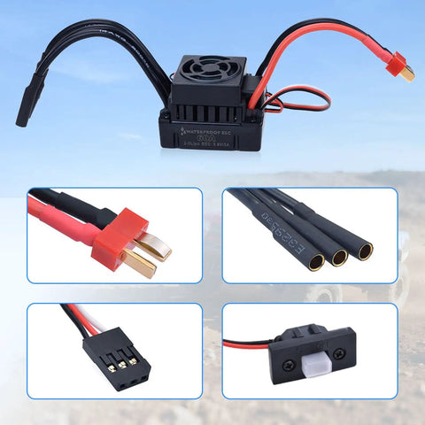 Waterproof Brushless Motor And ESC Combo For 2S LiPo, 3650 3900KV Sensorless Motor With 60A ESC components