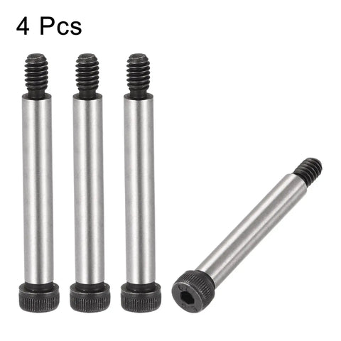 Badass Alloy Steel Hexagon Socket Head Shoulder Bolts With 1/4 20 Threads And 2 Inch 5/16 Shank For Daily Garage Work Includes Four Tough As Nails Stripper Screws Ready To Go, four pack of precision bolts.