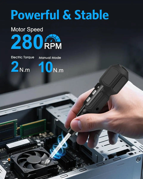 Cordless Electric Screwdriver Set With USB Charge Portable 2 In 1 Electric And Manual Driver LED Light fixing computer fan