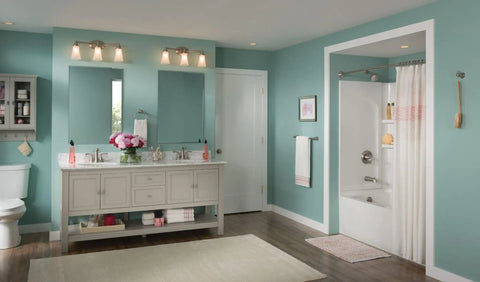 Modern bathroom with Eva 3 Light Brushed Nickel Vanity Light With Frosted Glass Dual Mount Bath Fixture For Up Or Down Install