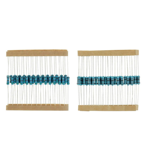 Massive 1000 Piece Resistor Kit With 25 Values From 1 Ohm To 1 M Ohm, 1 Percent Tolerance, One Half Watt Metal Film Resistors display