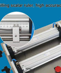 Filling scalar ruler on Straight Up Reliable Double Head Pneumatic Liquid Filling Machine for precise 10 to 100 ml bottling.