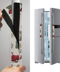 Vintage Snow Christmas Tree Truck Refrigerator Door Handle Covers Set Of 2 for fridge oven microwave, non slip fabric, close-up