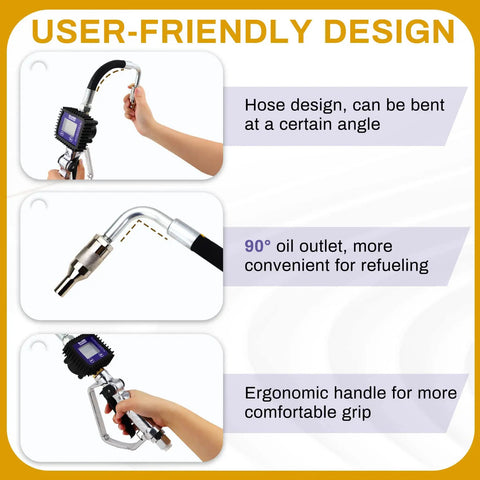 Pro Grade Digital Oil Control Valve Meter Nozzle For Pneumatic Oil Gun With One Half Inch NPT Inlet ergonomic design features