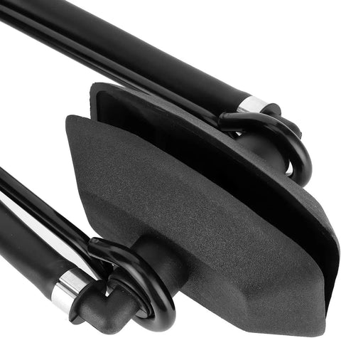 Close-up of black Universal Outboard Dual Water Feed Rectangular Motor Flusher with molded cups and self-adjusting yoke for boats