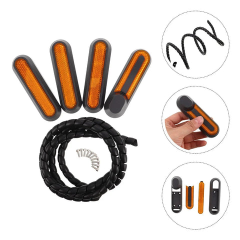 Electric Scooter Side Cover Replacement Parts With Reflective Strips Aluminum Alloy Screw On Decorative Covers for Mobility Scooters