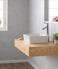 Elavo Modern Rectangular Vessel Sink In White Porcelain Ceramic For Bathrooms 19 Inch With Baked On Glaze Finish Scratch And Stain Resistant