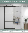 42-Inch By 84-Inch Glass Barn Door With Tempered Clear Glass, Pre-Drilled Carbon Steel Frame, Sliding Barn Door Panel