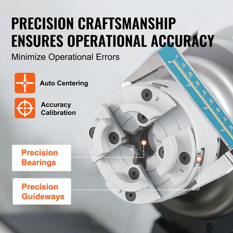 Four Jaw Lathe Chuck Three Point Seven Five Inch Diameter Self Centering Tool For Lathe And Milling Machines with precision details