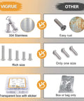 Comparison chart of M8 Button Head Socket Cap Screws Kit 16 20 25 30 40mm Lengths 1.25mm Pitch Internal Hex Drive 5mm Allen Includes Washers Nuts Heavy Duty Stainless Steel 304 Bright Finish 135 Piece Set with other brands.
