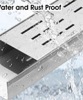 Built Tough Outdoor Trench Drainage Kit With Stainless Steel Grate For Driveways showing water-resistant properties