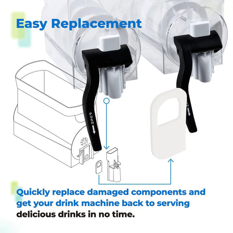 Faucet Seal Kit Replacement For Ultra Slush Machines Two Durable Seals To Stop Leaks And Drips Quick Easy Replacement Parts For Frozen Drink Stations Backup Kit, white seals