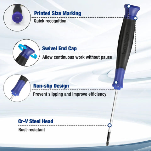 Magnetic Precision Screwdriver Set With Pouch 10 Piece Tiny Screwdrivers for Eyeglasses Watches Computers Laptops with features