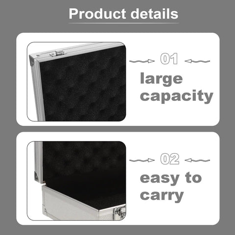 Workhorse Aluminum Toolbox Organizer With Heavy Duty Lock And Molded Foam Inserts Portable Stash Case interior with large capacity foam.