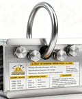 No Fuss Two Way Standing Seam Roof Anchor With Heavy Duty Five Thousand Pound Lock showing silver galvanized material and specs.