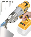 Cordless Sheet Metal Cutter Nibbler with Brushless Motor delivering 221 Foot Pounds of Torque, cutting through 18 Gauge Steel