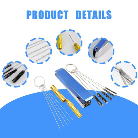 Carburetor Cleaning Kit With Torch Tip Cleaner 13 Cleaning Lines 5 Cleaning Needles 5 Nylon Brushes 1 Sharp Pick for cleaning