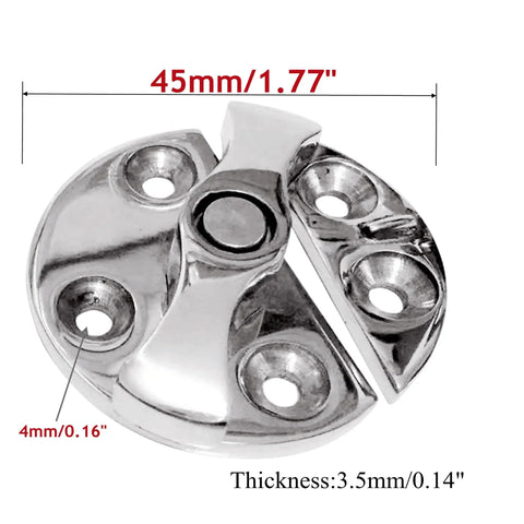 Stainless Steel 316 Round 45mm Boat Door Cabinet Hatch Turn Button Twist Catch Latch Marine Hardware Accessories Two Pack Lockable Anti Rattle Fastener Tough As Nails Design Durable Marine Grade Stainless Steel For Cabinet Doors shown in close-up