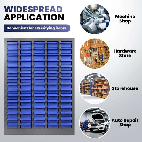 75 Drawer Parts Cabinet For Garage And Workshop, Heavy Duty Stainless Steel Nut And Bolt Organizer With 140 Labels And 375 Dividers