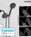 Upgrade Your Bathroom With This Gotonovo 2 Handle Tub Shower Faucet Set Featuring Dual Head System And Polished Chrome Finish For A Sleek Modern Look That Will Totally Freshen Up Your Daily Routine. Black 3-mode shower set with rain and handheld heads