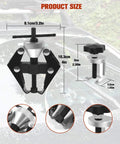 Universal Windshield Wiper Arm Removal Tool Kit With Stainless Steel Wiper Puller showing dimensions and parts detail.