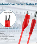 Back Probe Kit 35 Piece Automotive Test Leads Set With Storage Box close-up showing red test lead clips and connectors.