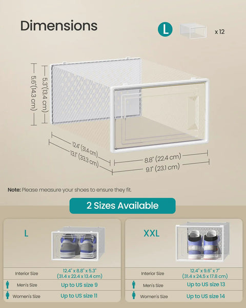 Clear Plastic Sneaker Boxes With Front Access Doors Transparent Shoe Storage Containers Pack Of 12 Stackable Closet Organizers Keep Your Kicks Fresh And Detox Your Space In Style Without The Clutter