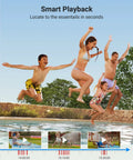 Family jumping into a pool captured by Eight-Channel 3K AI Security Camera System With DVR, four 5MP outdoor cameras, color night vision