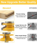 Comparison of Newdeli Pro Grade 3 Piece Raised Panel Cabinet Door Router Bit Set features for woodworking projects