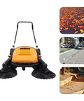 Big 41 Inch Walk Behind Floor Sweeper Machine For Garage Warehouse And Driveway crushing debris on urban sidewalks
