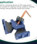Heavy Duty Cast Iron Welding Angle Clamp Built Like A Tank With Rock Solid Self Centering 90 Degree Frame gripping workpieces for accurate alignment.