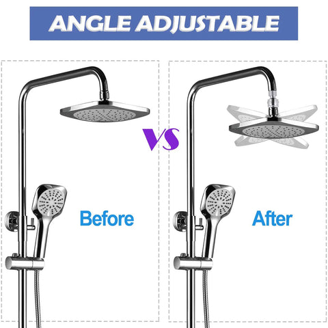 Before and after shower setup with Brass Shower Head Swivel Ball Adapter Adjustable Shower Arm Connector Universal Showering Component Matte Black Finish Heavy Duty High Pressure Water Flow Durable Corrosion Resistant Upgrade No Fuss Easy Install