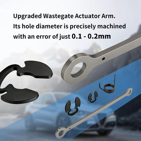 Beefed Up Wastegate Actuator Arm For Alfa Romeo Giulia And Stelvio 2.0T Turbo Engine, 304 stainless steel linkage kit, 0.1-0.2mm fit