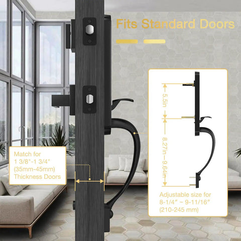 Tough As Nails Front Door Handle Set With Deadbolt And Reversible Lever In Matte Black For Left Or Right Swing Exterior Single Cylinder Lockset Durable Entry Door Hardware